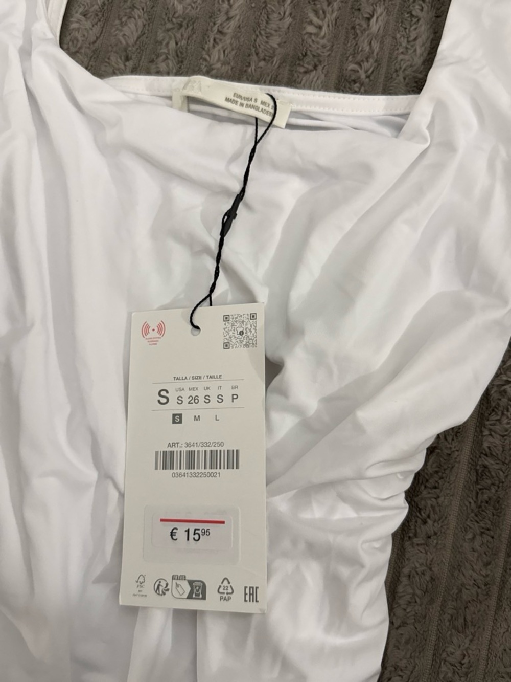 White Zara Ruched bodysuit with Tag
